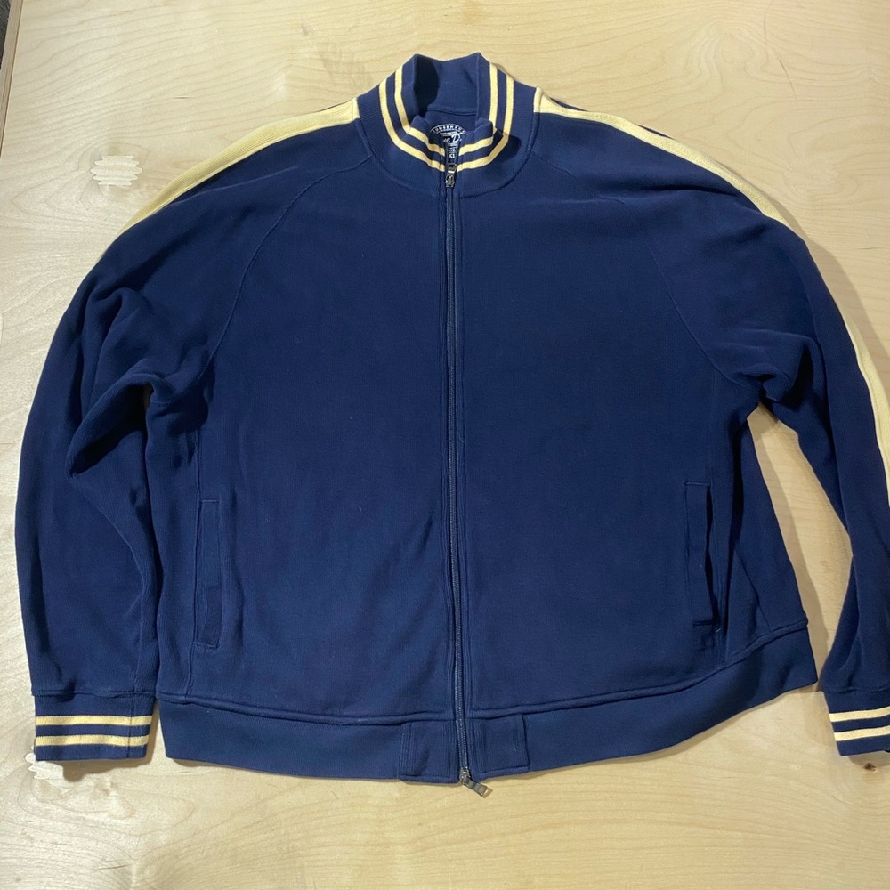 Game Day Blue and Yellow Varsity Bomber Sweater Jacket XXL (MM)